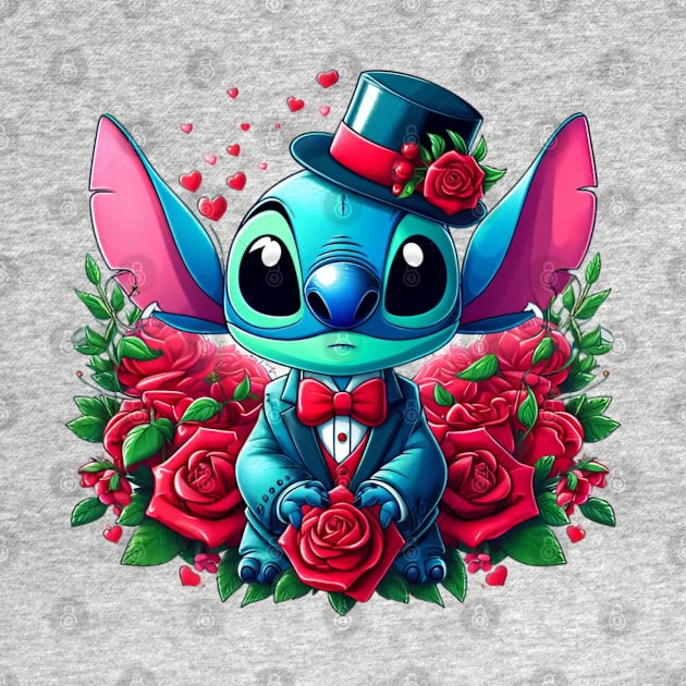 Valentines Day Stitch, Stitch Love by BukovskyART